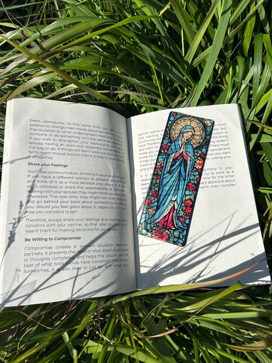 Virgin Mary Bookmark – Religious Catholic Gift, Christian Prayer Bookmark, Blessed Mother, Marian Devotional, Bible Accessories