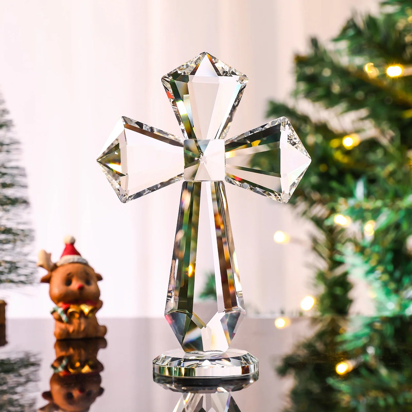 Clear Standing Cross Collectible