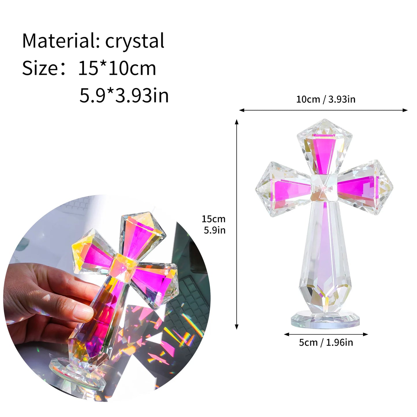 Clear Standing Cross Collectible