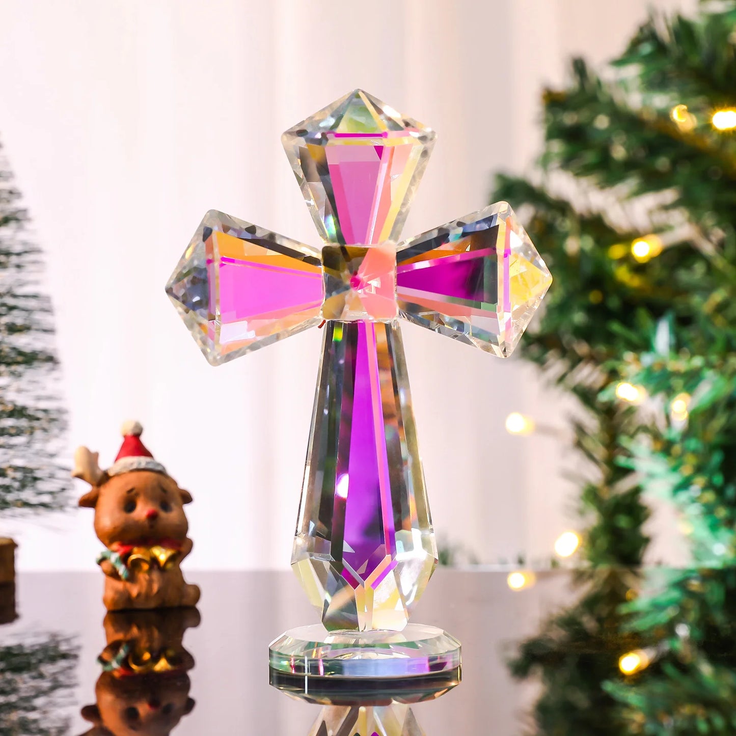 Clear Standing Cross Collectible
